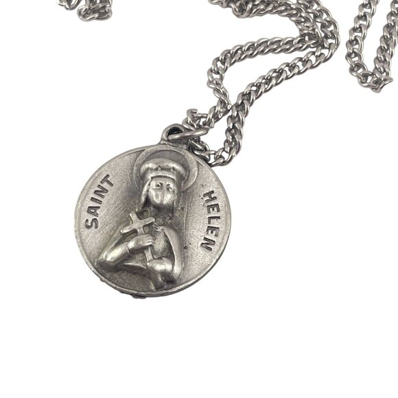 Saint Helen Silver Tone Religious Necklace - Picture 7 of 8